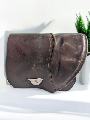 Saddle Flap Bag with Bird detail